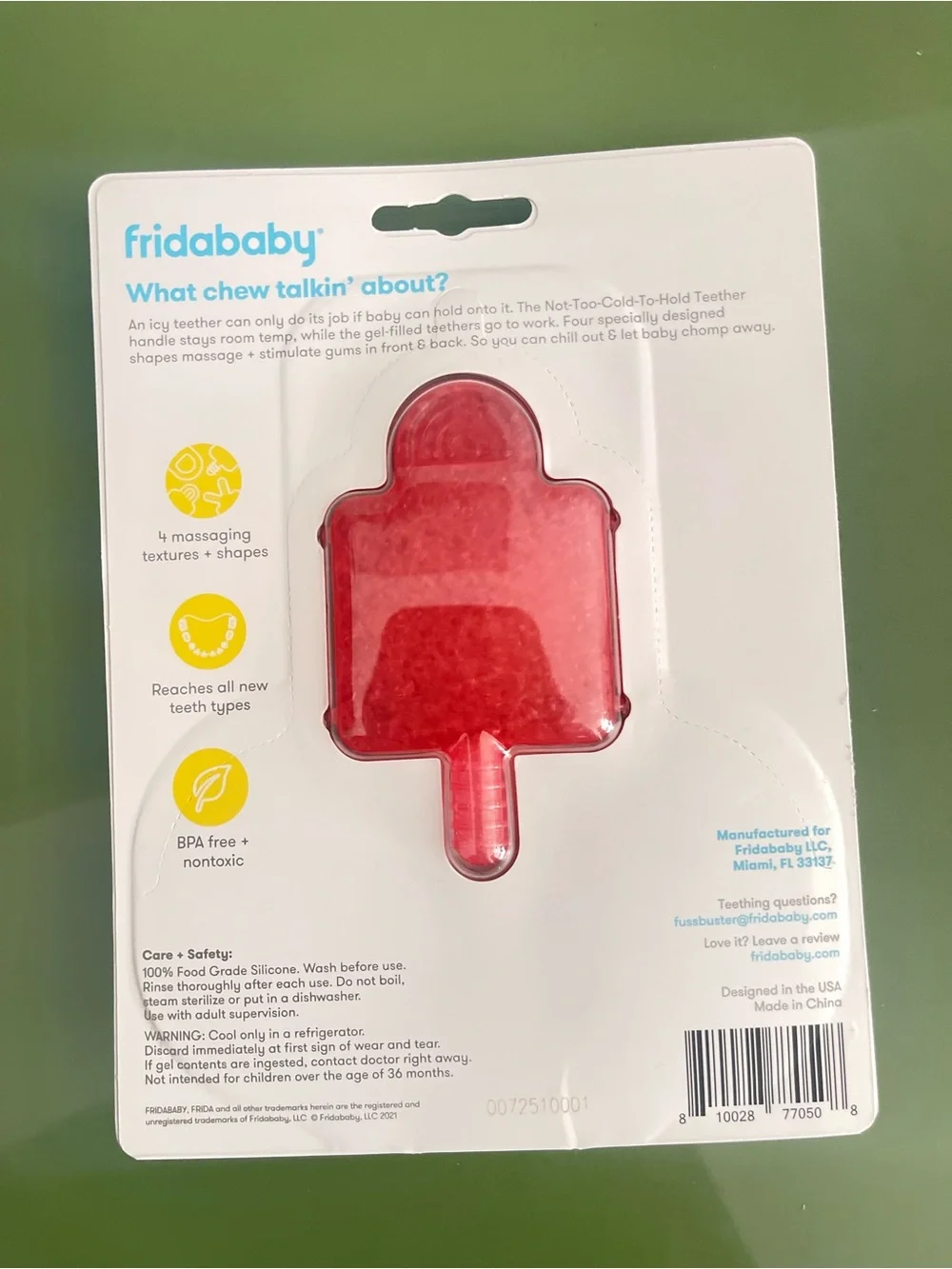 Not-Too-Cold-To-Hold Teether - Red & Yellow